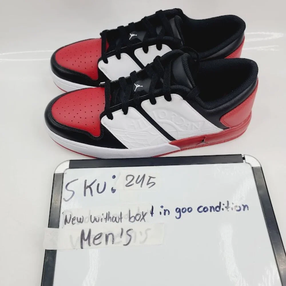Jordan Men's Varsity Red Black White Nu Retro 1 Chicago Athletic Sneaker Size 10